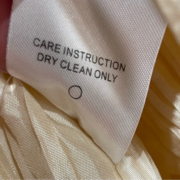 NWT NBD Chiara Top Womens Small Champagne Long Puffed Sleeve Tafetta Wrap Tie - Picture 15 of 16